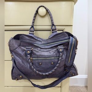 Balenciaga Gray Leather Satchel